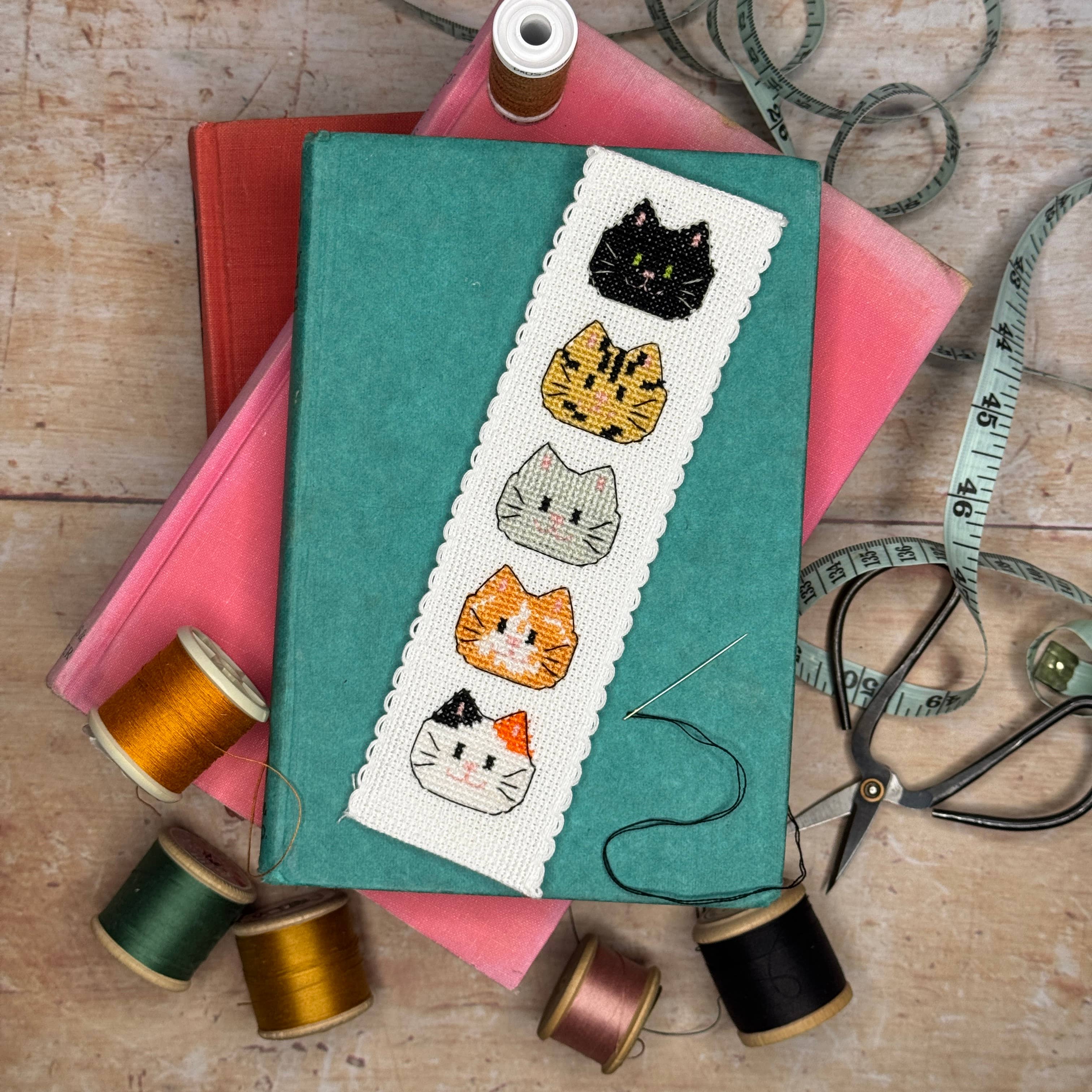 Cats Cross Stitch Bookmark Kit