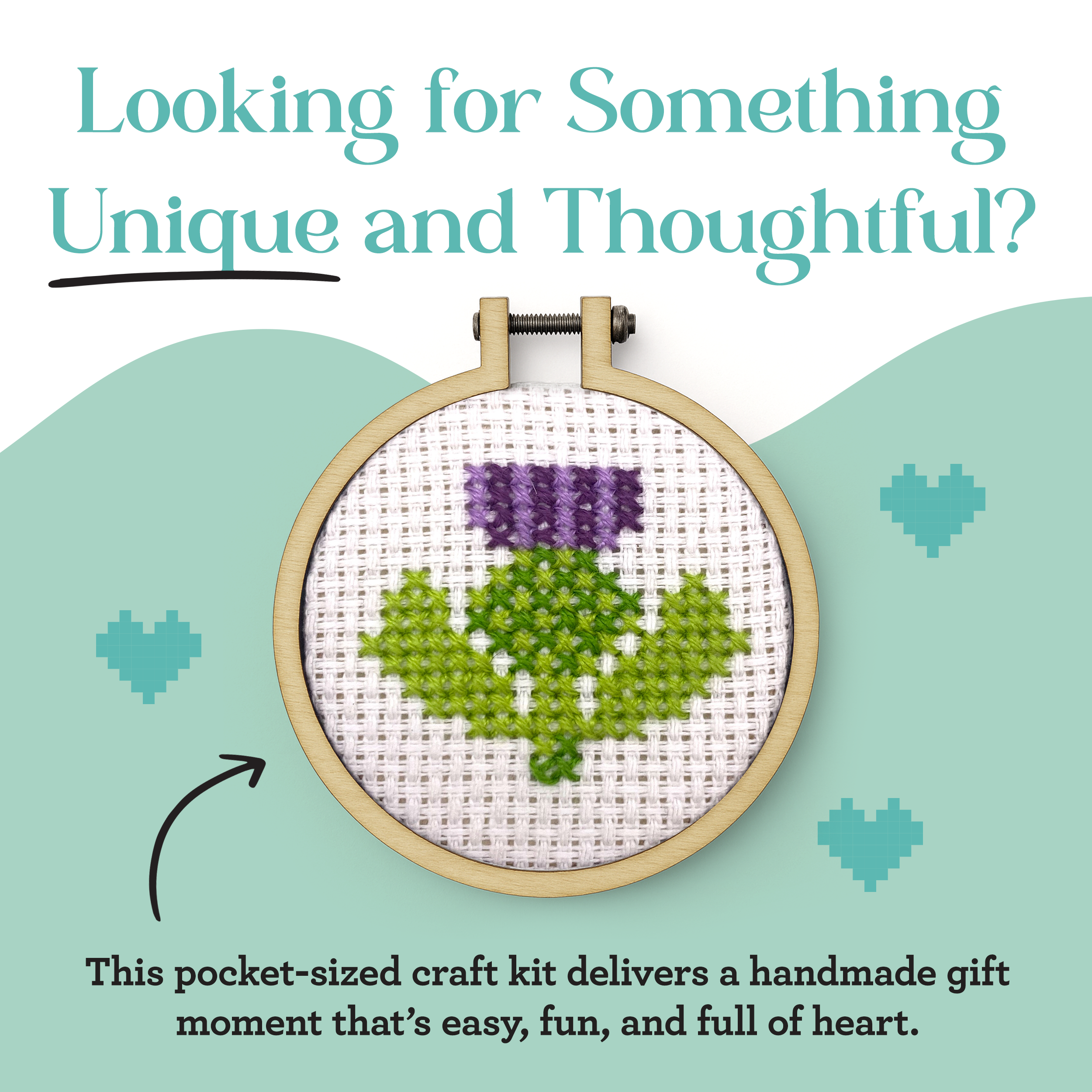 Love from Scotland (Thistle) Mini Matchbox Cross Stitch Kit