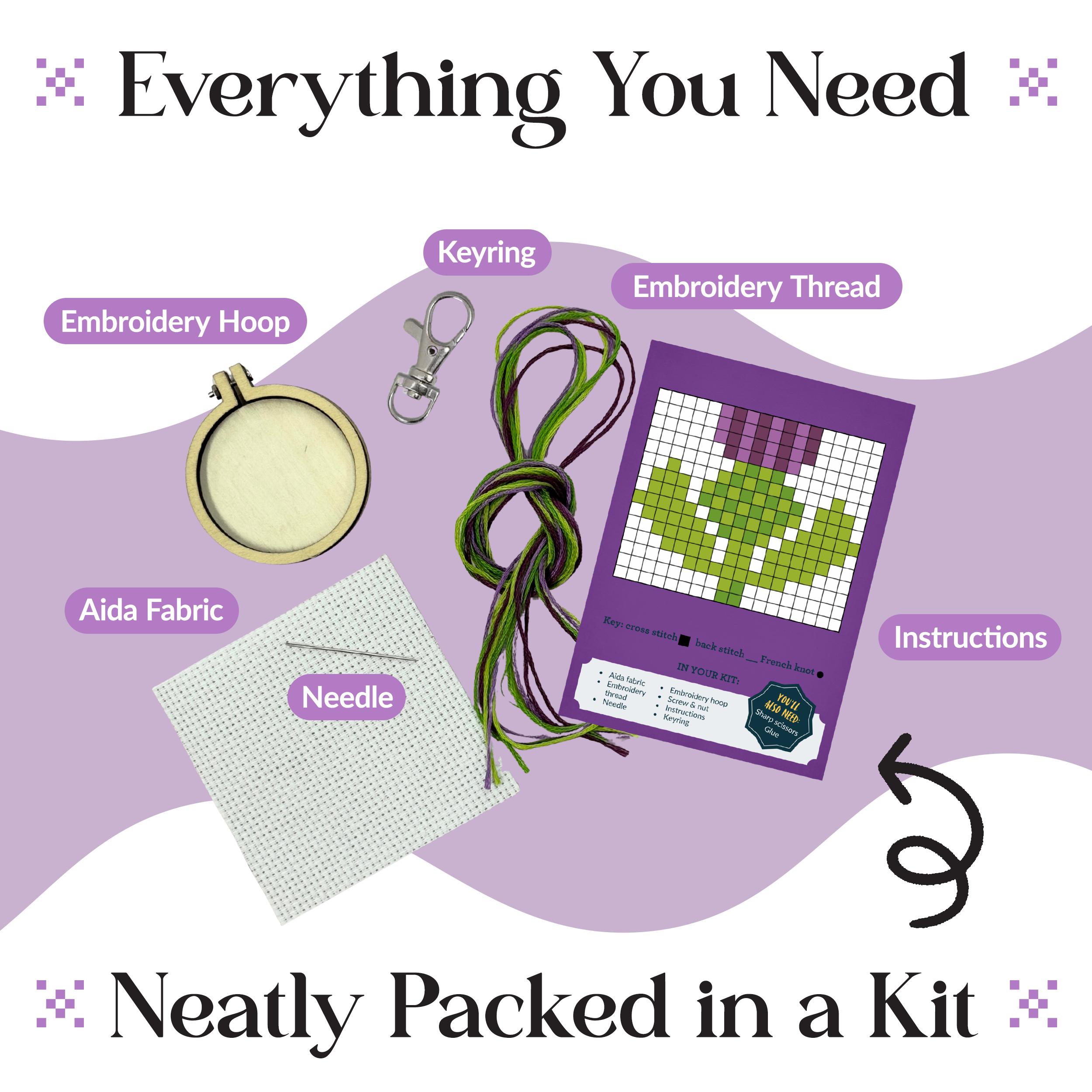 Love from Scotland (Thistle) Mini Matchbox Cross Stitch Kit