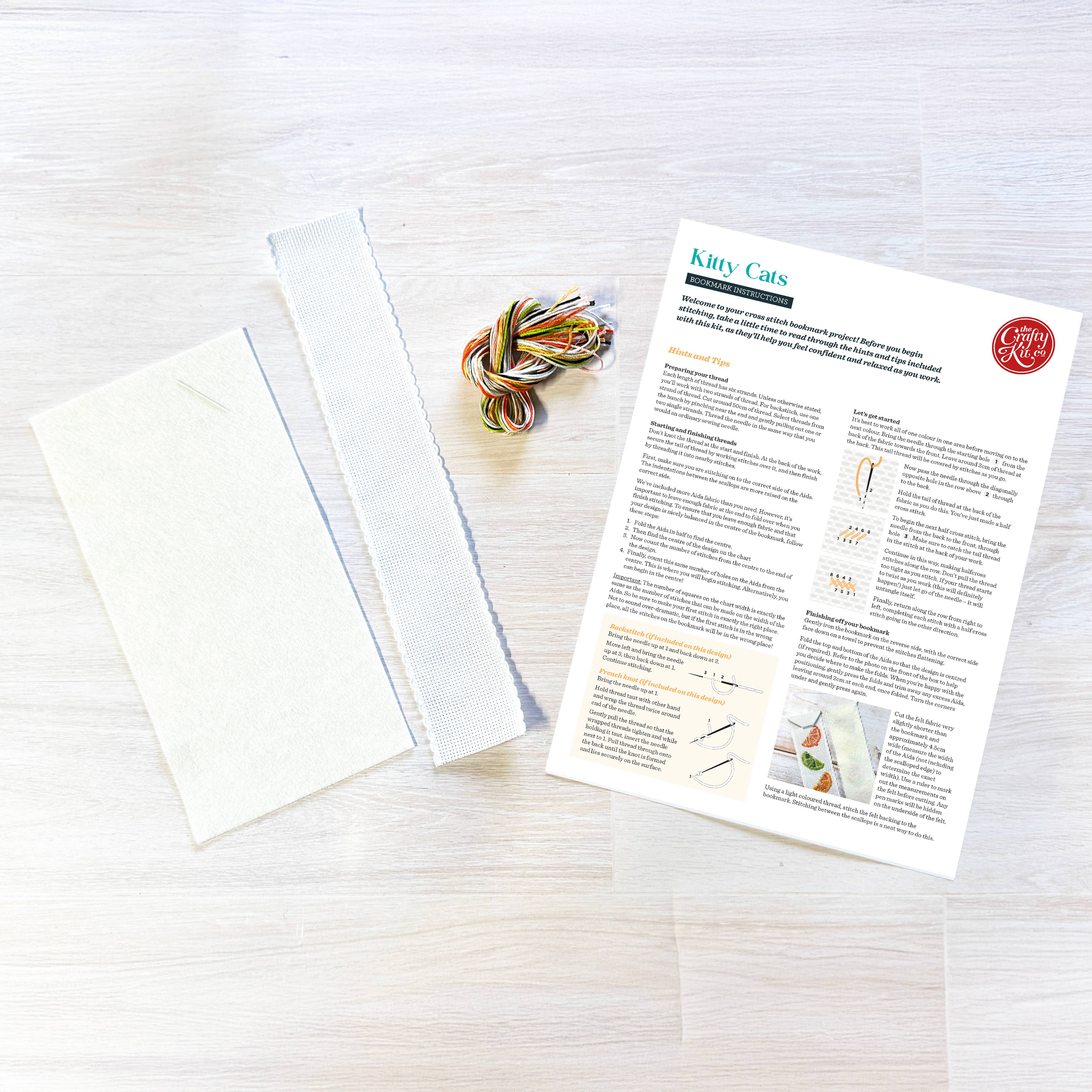 Cats Cross Stitch Bookmark Kit