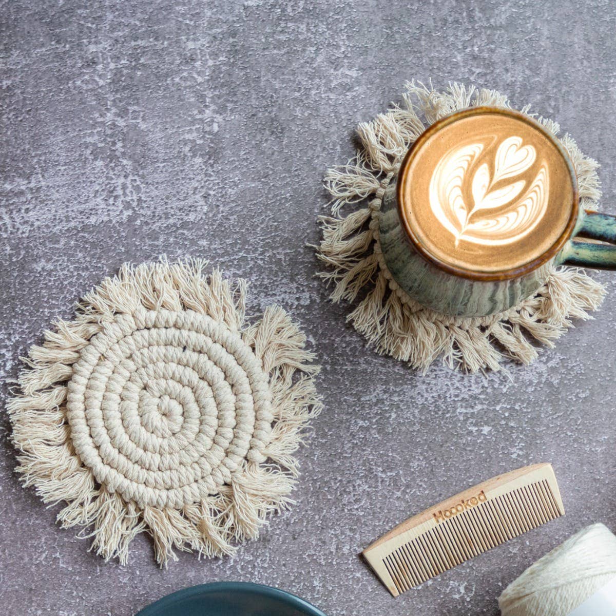 Macramé Coasters Kit – Almond
