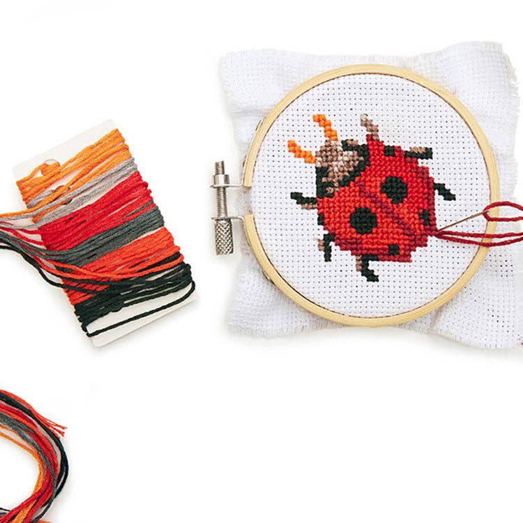 Mini Cross Stitch Embroidery Kit - Ladybug